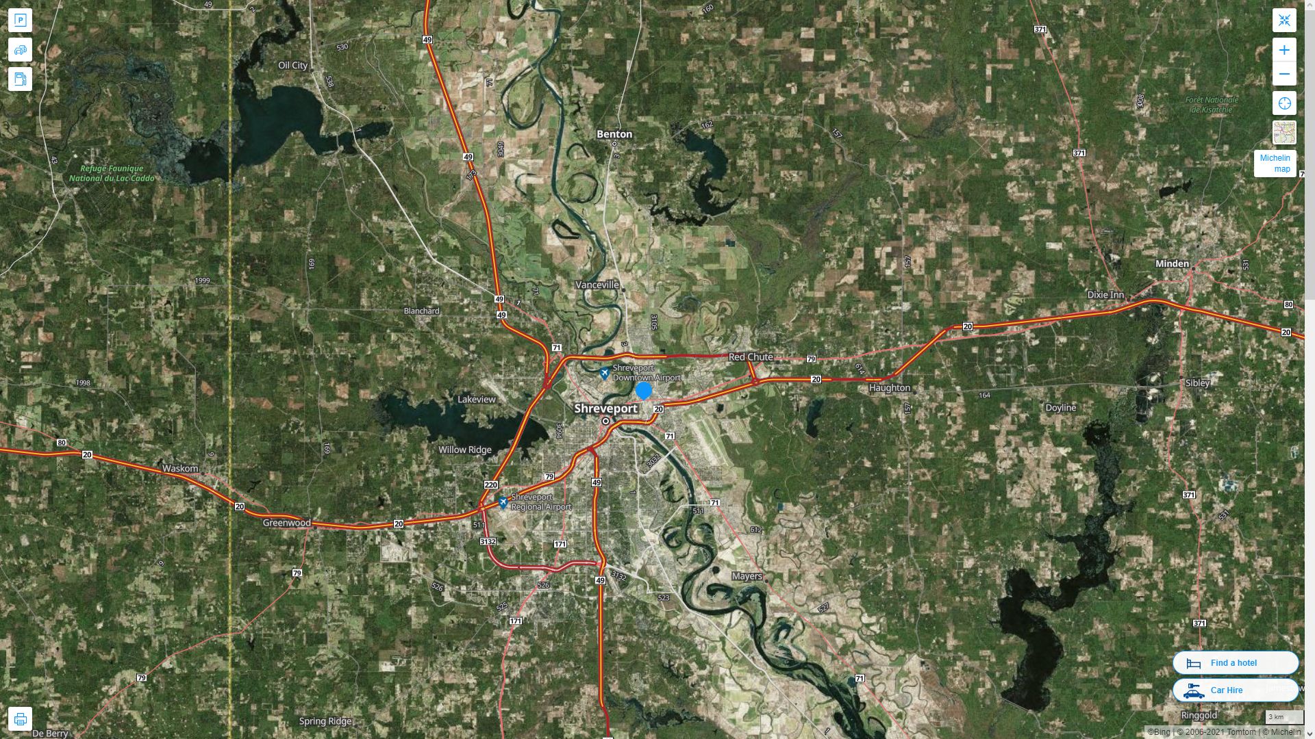 Bossier City Louisiana Map